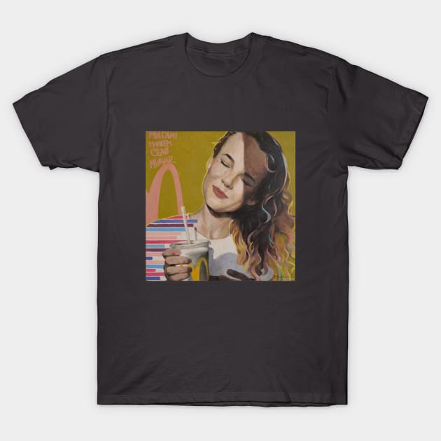 "I`m loving it" (a girl with a milkshake) T-Shirt by Dmitry_Buldakov